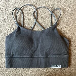 GYM SHARK GRAY SPORTS BRA